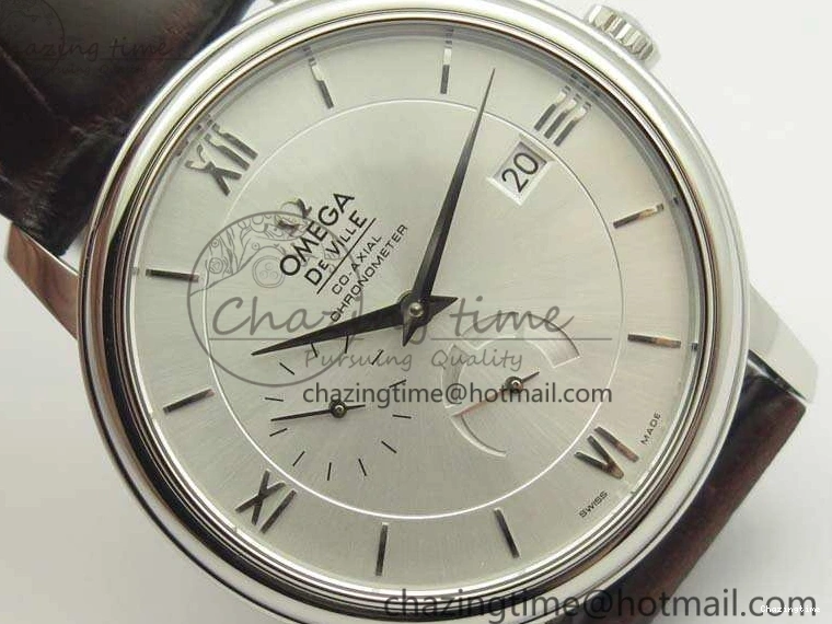 0801 De Ville Prestige Real Power Reserve SS TW 1:1 Best Edition White Dial SS Markers On Leather Strap A Breathable 8095